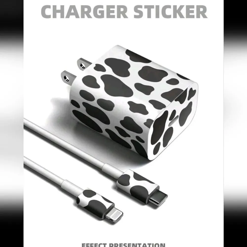 💕$1 Bundled Pattern Data Cable & Charger Head Sticker